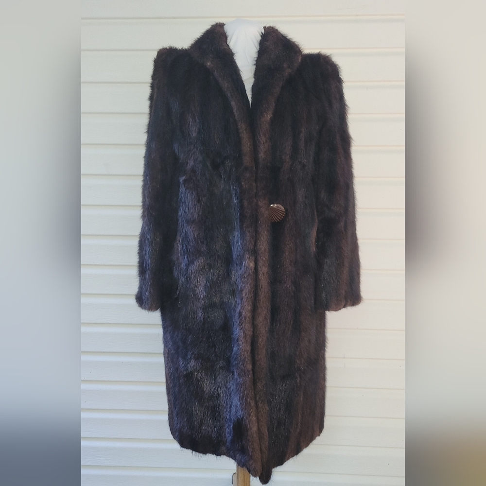 Long 1940's Vintage Mahaogany MINK Fur Coat